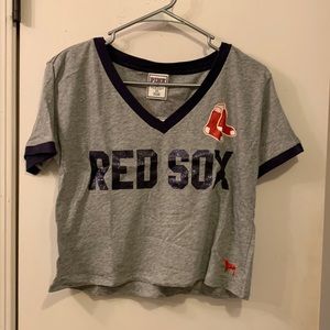 Pink Red Sox cropped tee